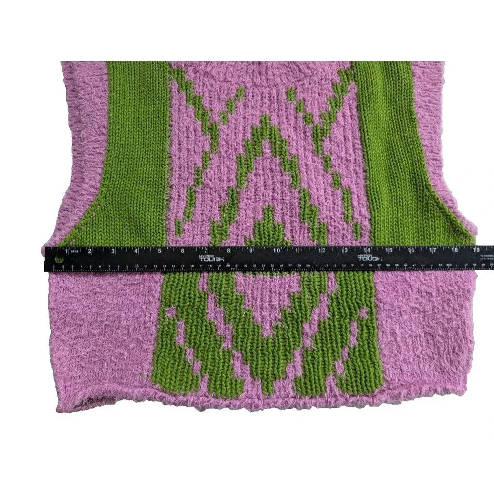 Free People Diamonds for Days Sweater Vest Colorful Colorblock Size M